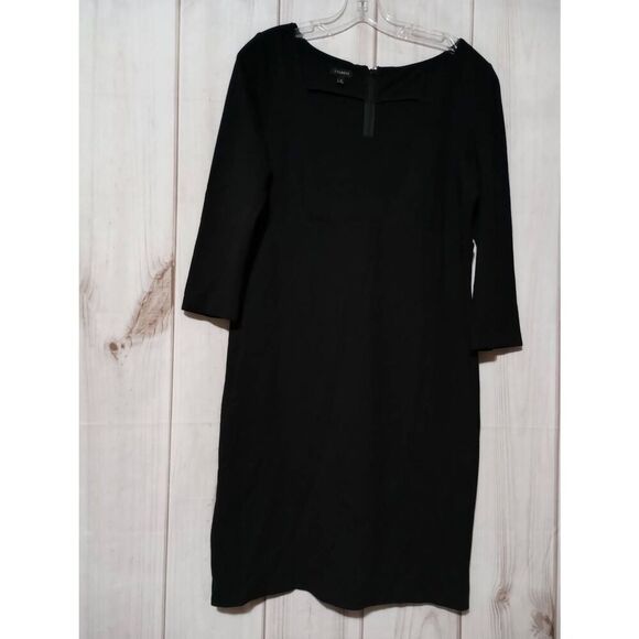 Talbots Dress Ladies 10 Black 3/4 Sleeve‎ Midi - Picture 1 of 7